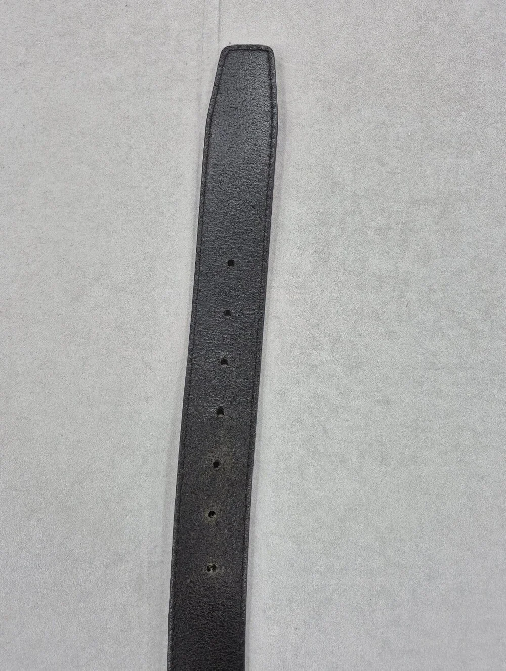 Genuine Leather belt men's 42 black antiqued brushed silvertone buckle